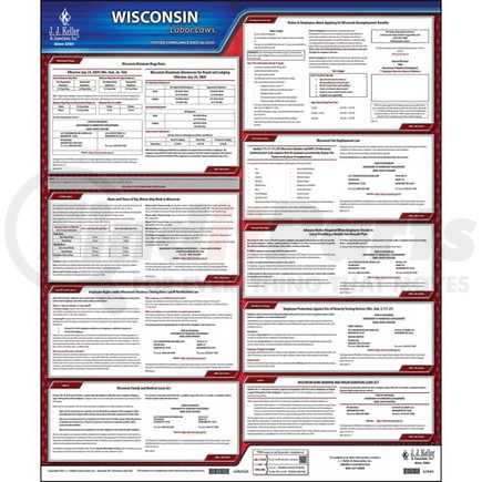 62944 by JJ KELLER - 2022 Wisconsin & Federal Labor Law Posters - State Only Poster (English)