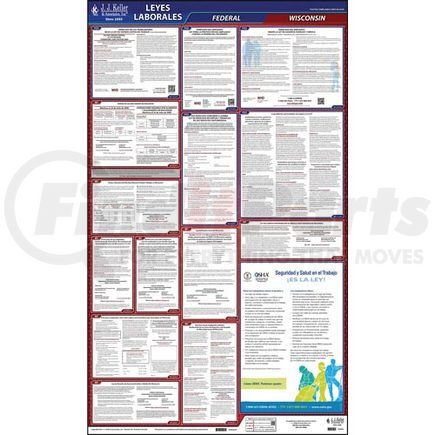62943 by JJ KELLER - 2022 Wisconsin & Federal Labor Law Posters - All-In-One State & Federal Poster (Spanish)