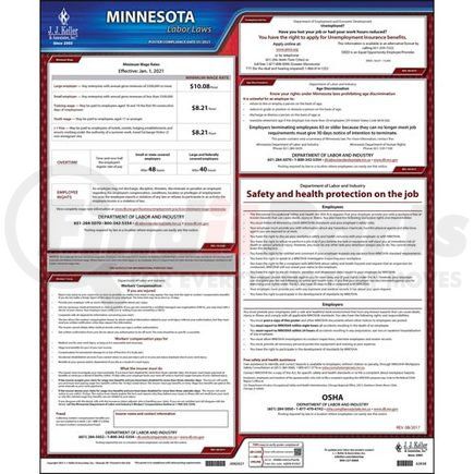 62838 by JJ KELLER - 2021 Minnesota & Federal Labor Law Posters - State Only Poster (English)