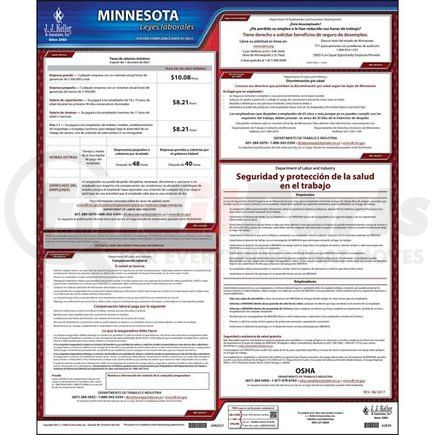 62839 by JJ KELLER - 2021 Minnesota & Federal Labor Law Posters - State Only Poster (Spanish)