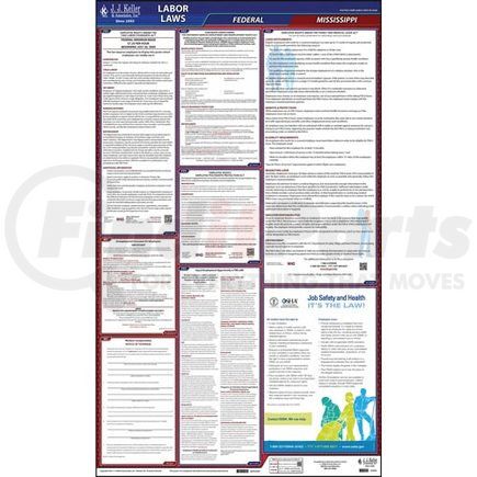 62844 by JJ KELLER - 2022 Mississippi & Federal Labor Law Posters - All-In-One State & Federal Poster (English)