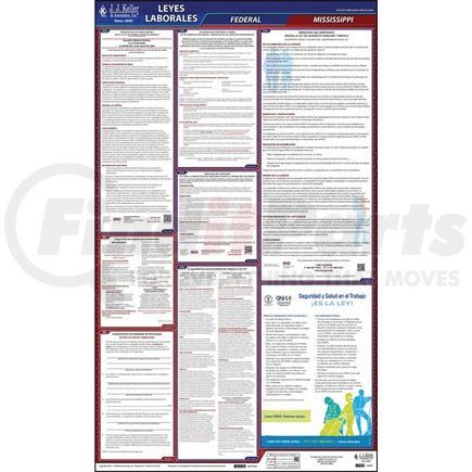 62845 by JJ KELLER - 2022 Mississippi & Federal Labor Law Posters - All-In-One State & Federal Poster (Spanish)