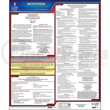 62850 by JJ KELLER - 2021 Montana & Federal Labor Law Posters - State Only Poster (English)