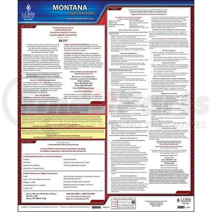 62851 by JJ KELLER - 2021 Montana & Federal Labor Law Posters - State Only Poster (Spanish)