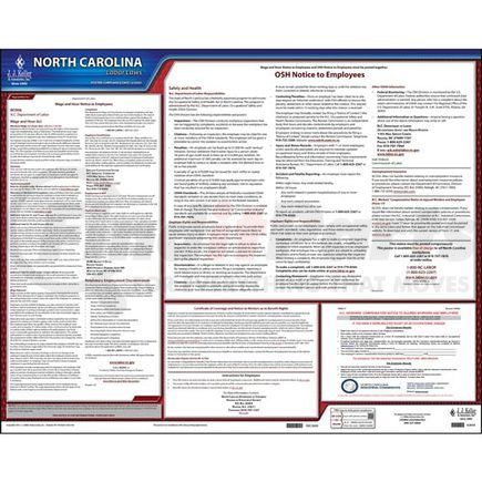 62854 by JJ KELLER - 2022 North Carolina & Federal Labor Law Posters - State Only Poster (English)