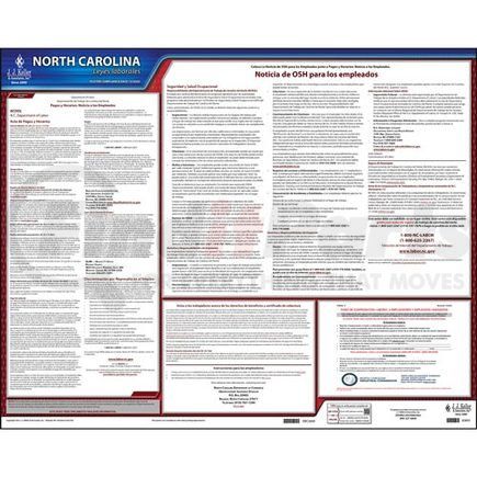 62855 by JJ KELLER - 2022 North Carolina & Federal Labor Law Posters - State Only Poster (Spanish)