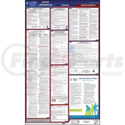 62857 by JJ KELLER - 2022 North Dakota & Federal Labor Law Posters - All-In-One State & Federal Poster (Spanish)