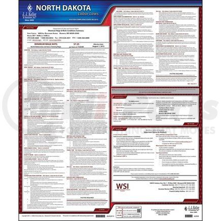 62858 by JJ KELLER - 2022 North Dakota & Federal Labor Law Posters - State Only Poster (English)
