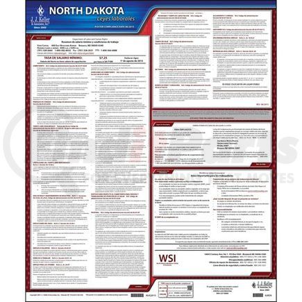 62859 by JJ KELLER - 2022 North Dakota & Federal Labor Law Posters - State Only Poster (Spanish)