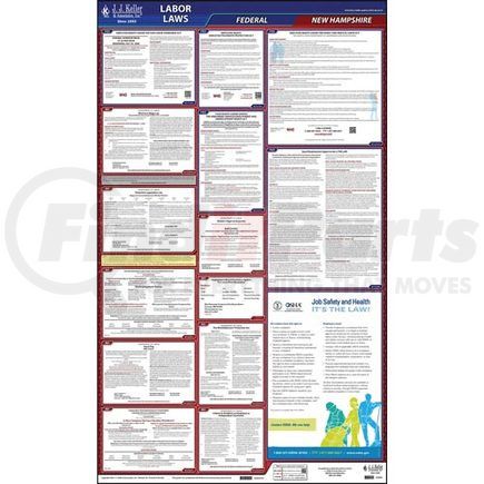 62864 by JJ KELLER - 2022 New Hampshire & Federal Labor Law Posters - All-In-One State & Federal Poster (English)