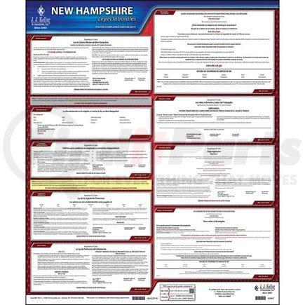 62867 by JJ KELLER - 2022 New Hampshire & Federal Labor Law Posters - State Only Poster (Spanish)
