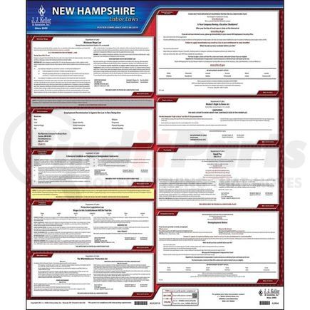62866 by JJ KELLER - 2022 New Hampshire & Federal Labor Law Posters - State Only Poster (English)