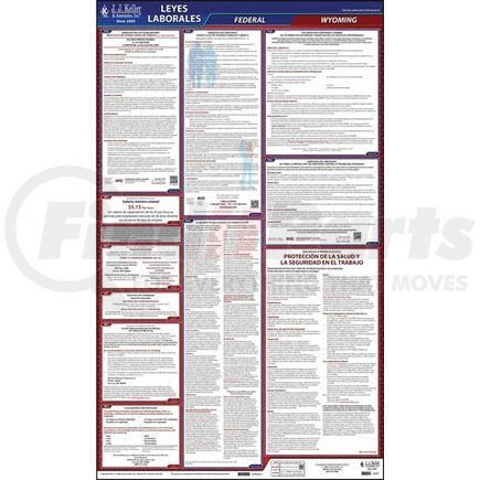 62951 by JJ KELLER - 2022 Wyoming & Federal Labor Law Posters - All-In-One State & Federal Poster (Spanish)