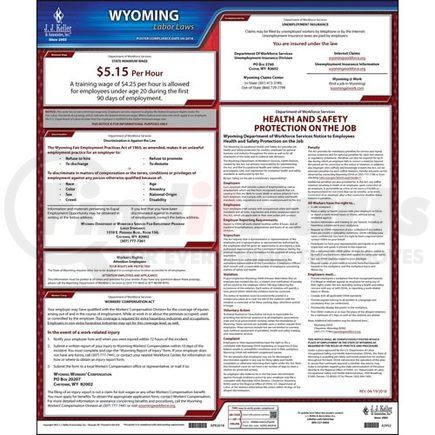 62952 by JJ KELLER - 2022 Wyoming & Federal Labor Law Posters - State Only Poster (English)
