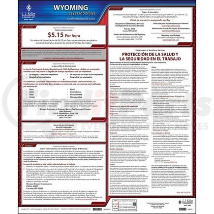 62953 by JJ KELLER - 2022 Wyoming & Federal Labor Law Posters - State Only Poster (Spanish)