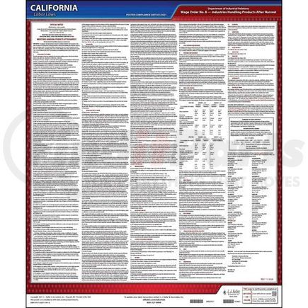 62961 by JJ KELLER - California IWC Wage Orders - English - #8 (Industries Handling Products After Harvest)