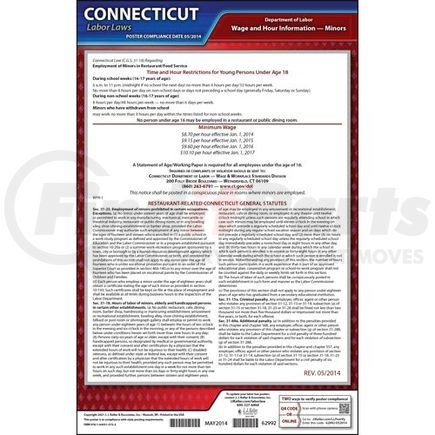 62992 by JJ KELLER - Connecticut Industry-Specific Wage Orders - English - Restaurant/Food Service Occupations (Minors)