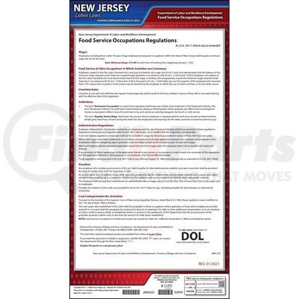 62993 by JJ KELLER - New Jersey Wage Orders - Food Service Industry Wage Order