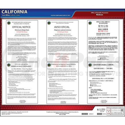 63016 by JJ KELLER - California / Los Altos Municipal Code Poster - Laminated Poster