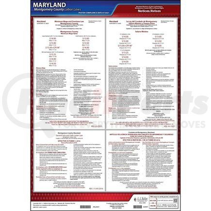 63047 by JJ KELLER - Maryland / Montgomery County Minimum Wage/Paid Sick Leave Poster - Laminated Poster