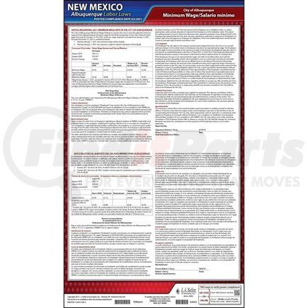 63052 by JJ KELLER - New Mexico / Albuquerque Minimum Wage Poster - Laminated Poster