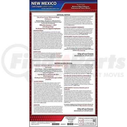 63054 by JJ KELLER - New Mexico / Las Cruces Minimum Wage Poster - Laminated Poster