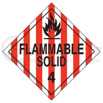 633 by JJ KELLER - Division 4.1 Flammable Solid Placard - Worded - 20 mil Polystyrene, Laminated