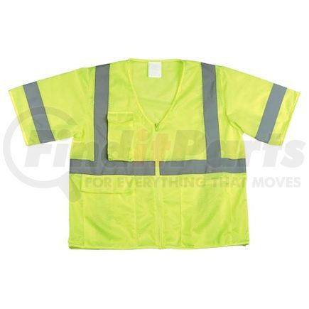 63378 by JJ KELLER - J. J. Keller SAFEGEAR Lime Safety Vest Type R Class 3 - Zipper Closure - S/M Safety Vest