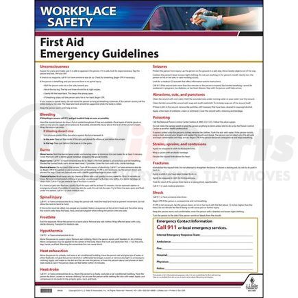 63388 by JJ KELLER - First Aid Guidelines Instructional Chart - English Poster