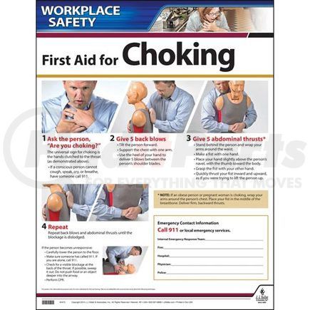 63390 by JJ KELLER - First Aid Choke Saving Instructional Chart - English Poster