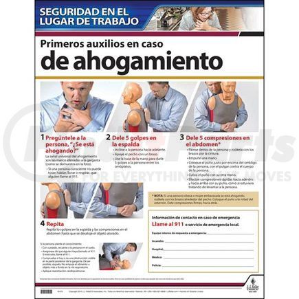 63391 by JJ KELLER - First Aid Choke Saving Instructional Chart - Spanish Poster