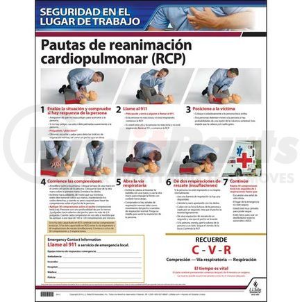 63393 by JJ KELLER - CPR Guidelines Instructional Chart - Spanish Poster