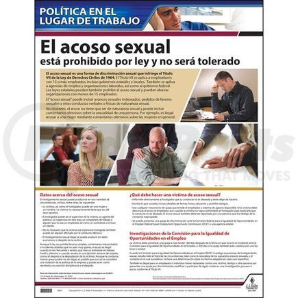 63398 by JJ KELLER - Sexual Harassment Policy Poster - Spanish Poster