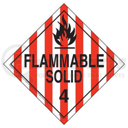 634 by JJ KELLER - Division 4.1 Flammable Solid Placard - Worded - 4 mil Vinyl Permanent Adhesive
