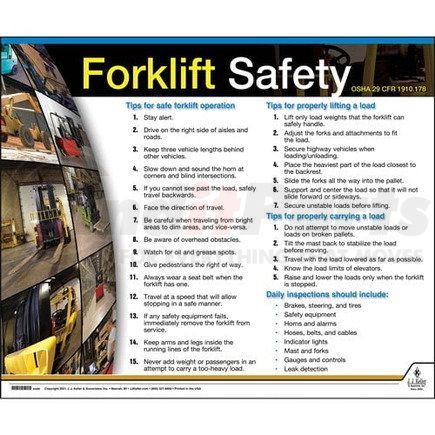 63408 by JJ KELLER - Forklift Safety Instructional Chart