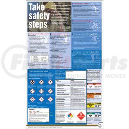63409 by JJ KELLER - Federal Safety Poster - Take Safety Steps - Laminated Poster
