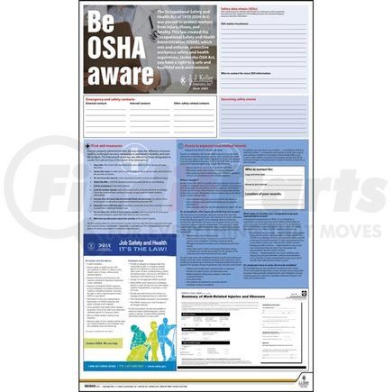 63410 by JJ KELLER - Federal Safety Poster - Be OSHA Aware - Laminated Poster