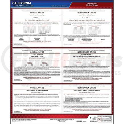 63072 by JJ KELLER - California / Santa Monica Hospitality Worker Poster - Laminated Poster