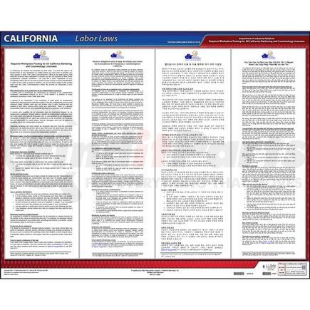 63085 by JJ KELLER - California / Cosmetology Worker Rights Poster - Laminated Poster