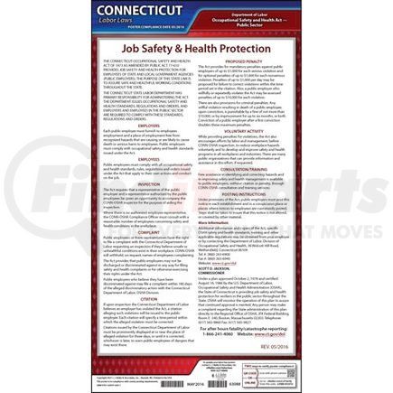 63088 by JJ KELLER - Connecticut OSHA Poster - Laminated Poster