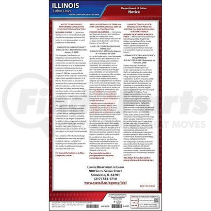 63095 by JJ KELLER - Illinois Employee Classification Act of 2008 Poster - Laminated Poster