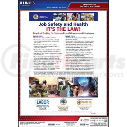 63097 by JJ KELLER - Illinois Workplace Safety & Health for Public Employees Poster - Laminated Poster