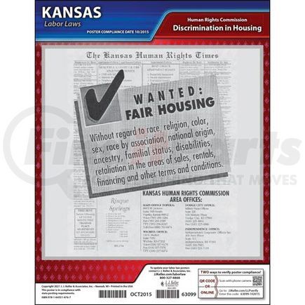 63099 by JJ KELLER - Kansas Fair Housing Poster - Laminated Poster