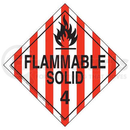 631 by JJ KELLER - Division 4.1, Flammable Solid Placard, Worded, 176 lb., Polycoated Tagboard