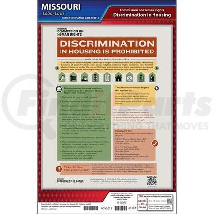 63107 by JJ KELLER - Missouri Discrimination in Housing Poster - Laminated Poster