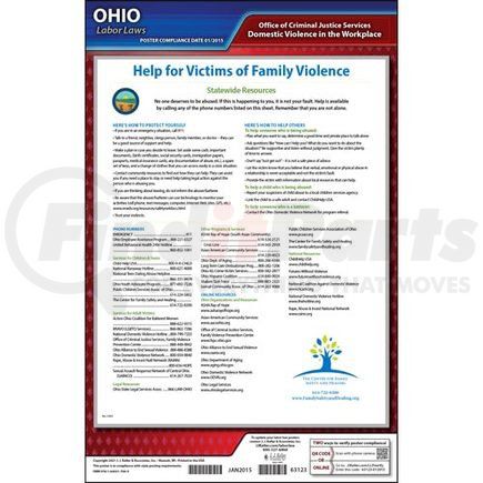 63123 by JJ KELLER - Ohio Workplace Domestic Violence Poster - Laminated Poster
