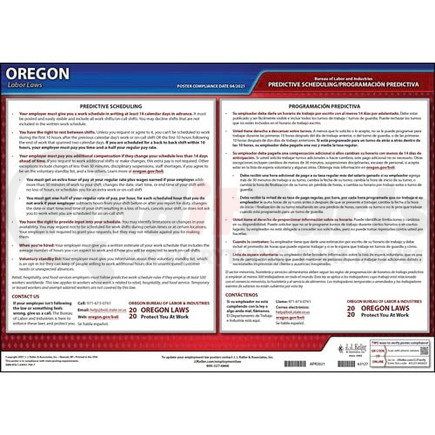 63127 by JJ KELLER - Oregon Employee Work Schedules Poster - Laminated Poster