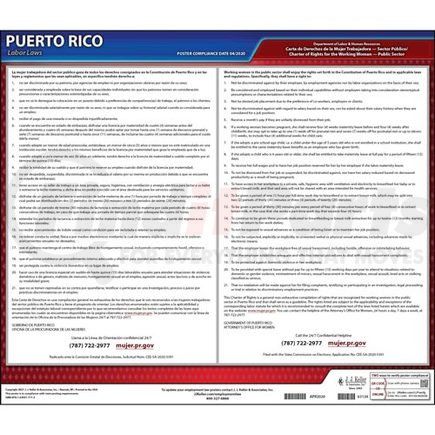 63134 by JJ KELLER - Puerto Rico Working Women's Bill of Rights Law Poster - Laminated Poster