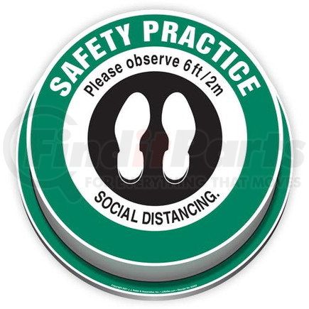 63452 by JJ KELLER - Safety Practice: Please Observe 6ft/2m Social Distancing 3D Floor Decal
