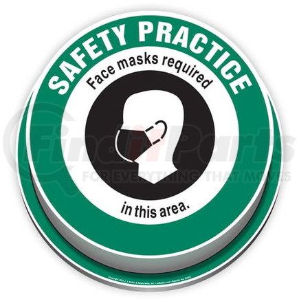 63454 by JJ KELLER - Safety Practice: Face Masks Required In This Area 3D Floor Decal